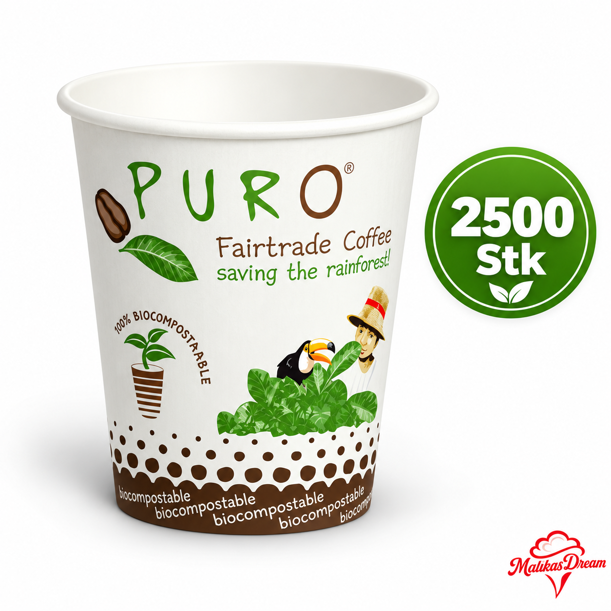 Puro Becher biologisch abbaubar 6 oz